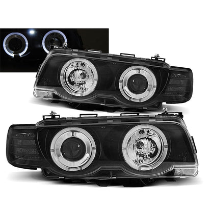 Scheinwerfer Angel Eyes Schwarz passend für BMW E38 09.98-07.01