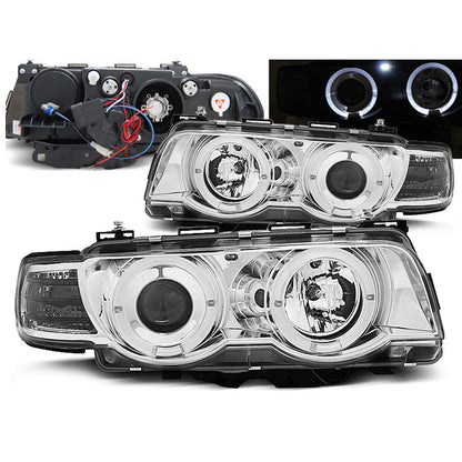 Xenon Scheinwerfer Angel Eyes Chrom passend für BMW E38 09.98-07.01