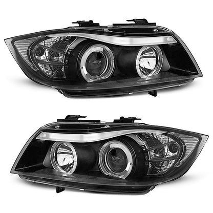 Scheinwerfer Angel Eyes Schwarz passend für BMW E90/E91 03.05-12