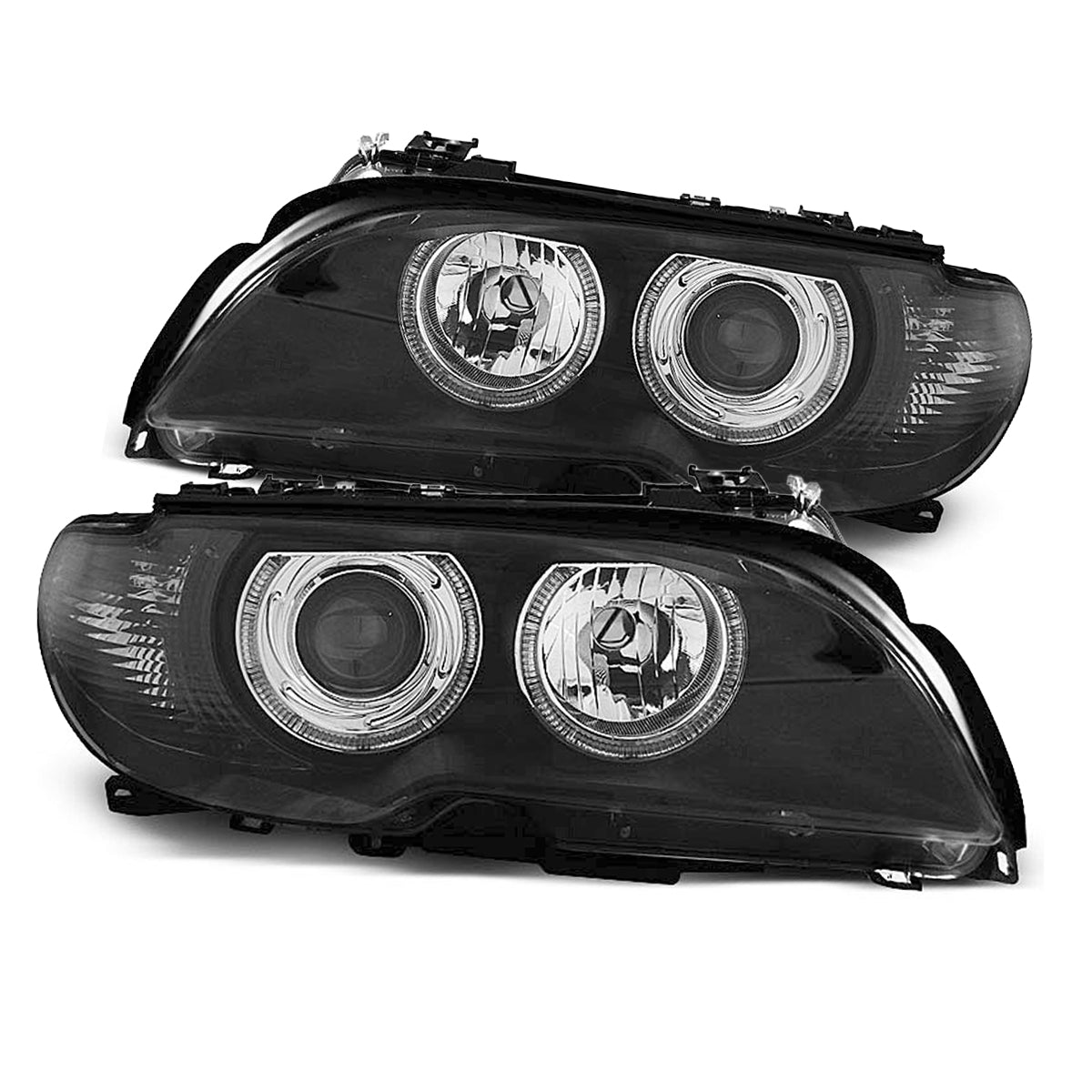 Scheinwerfer Angel Eyes Schwarz passend für BMW E46 04.03-06 Coupé Cabrio