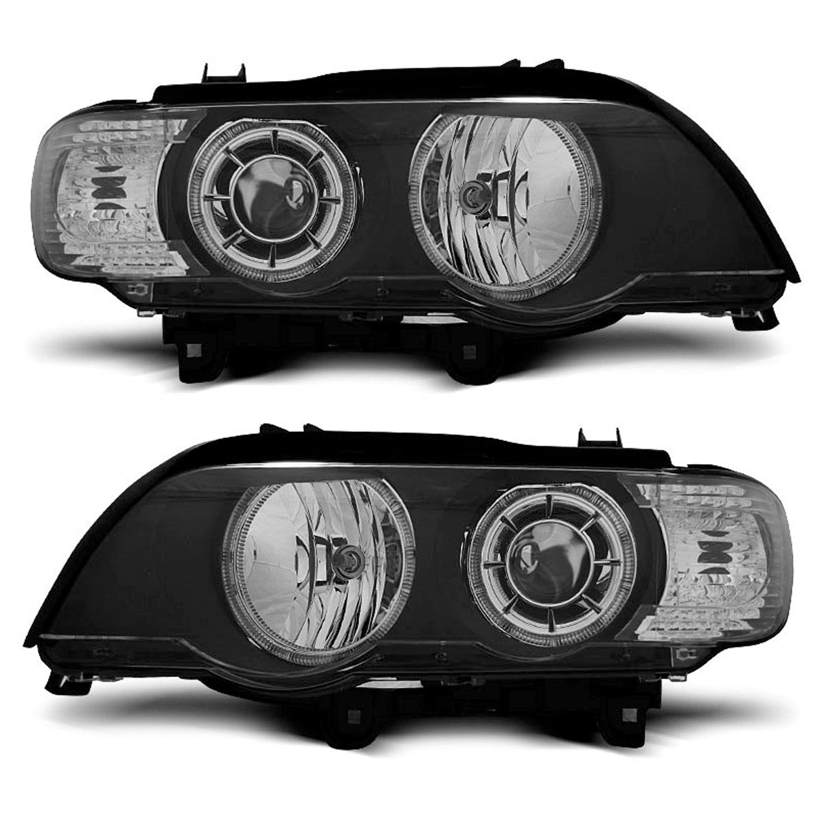 Xenon Scheinwerfer Angel Eyes Schwarz passend für BMW X5 E53 09.99-10.03