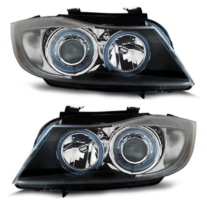 Scheinwerfer Angel Eyes Schwarz passend für BMW E90/E91 03.05-08.08