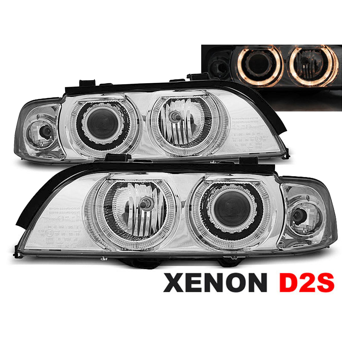 Xenon Scheinwerfer Angel Eyes Chrom passend für BMW E39 09.95-06.03
