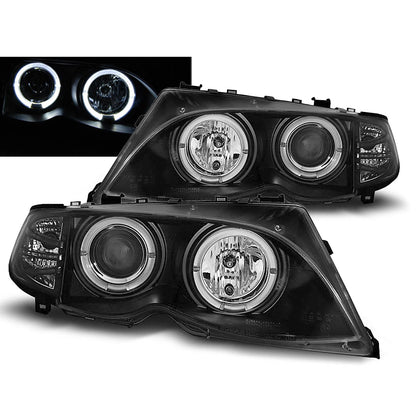 Scheinwerfer Angel Eyes Schwarz passend für BMW E46 09.01-03.05