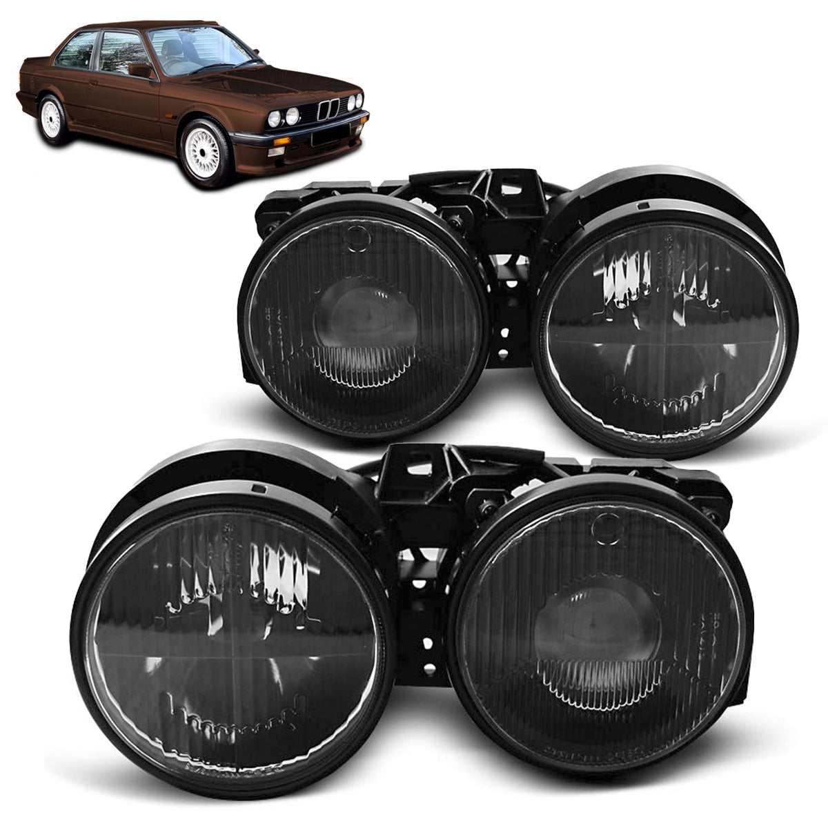 Scheinwerfer Schwarz passend für BMW E30 11.82-06.94