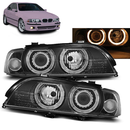 Scheinwerfer Angel Eyes Schwarz passend für BMW E39 09.95-06.03