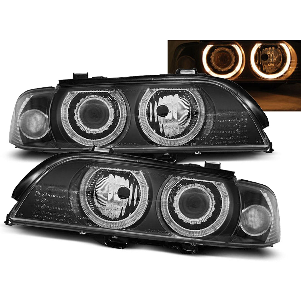 Scheinwerfer Angel Eyes Schwarz passend für BMW E39 09.95-06.03