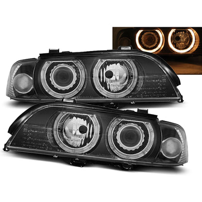 Scheinwerfer Angel Eyes Schwarz passend für BMW E39 09.95-06.03
