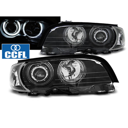 Scheinwerfer Angel Eyes CCFL Schwarz passend für BMW E46 04.99-03.03 Coupé Cabrio