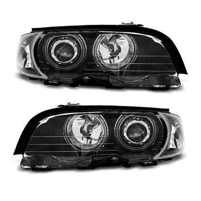 Scheinwerfer Angel Eyes CCFL Schwarz passend für BMW E46 04.99-03.03 Coupé Cabrio
