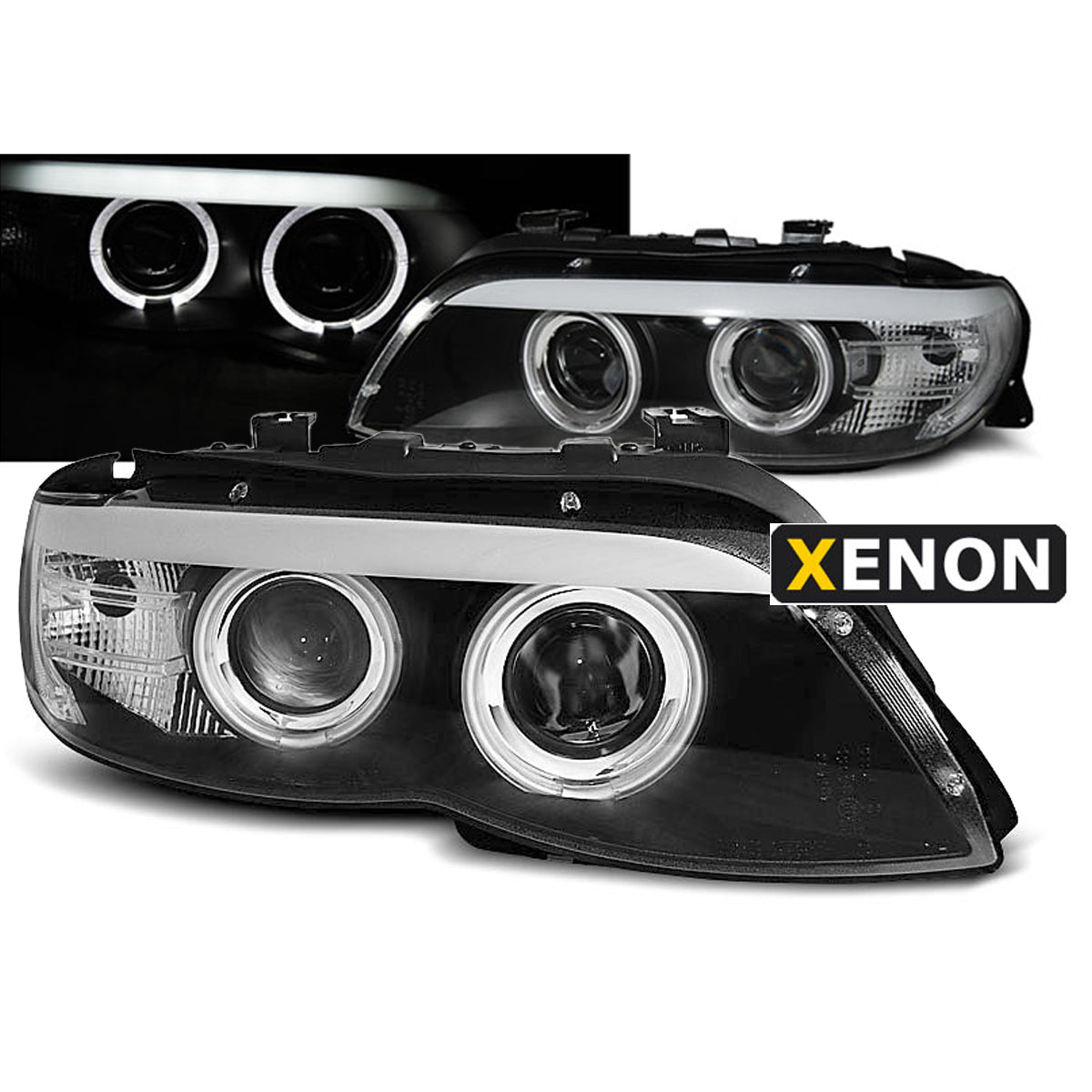 Xenon Scheinwerfer Angel Eyes Schwarz passend für BMW X5 E53 11.03-06