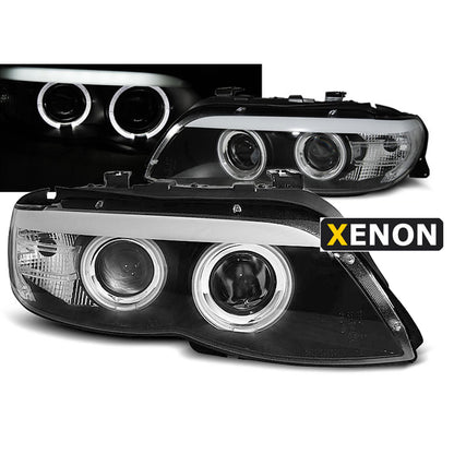 Xenon Scheinwerfer Angel Eyes Schwarz passend für BMW X5 E53 11.03-06