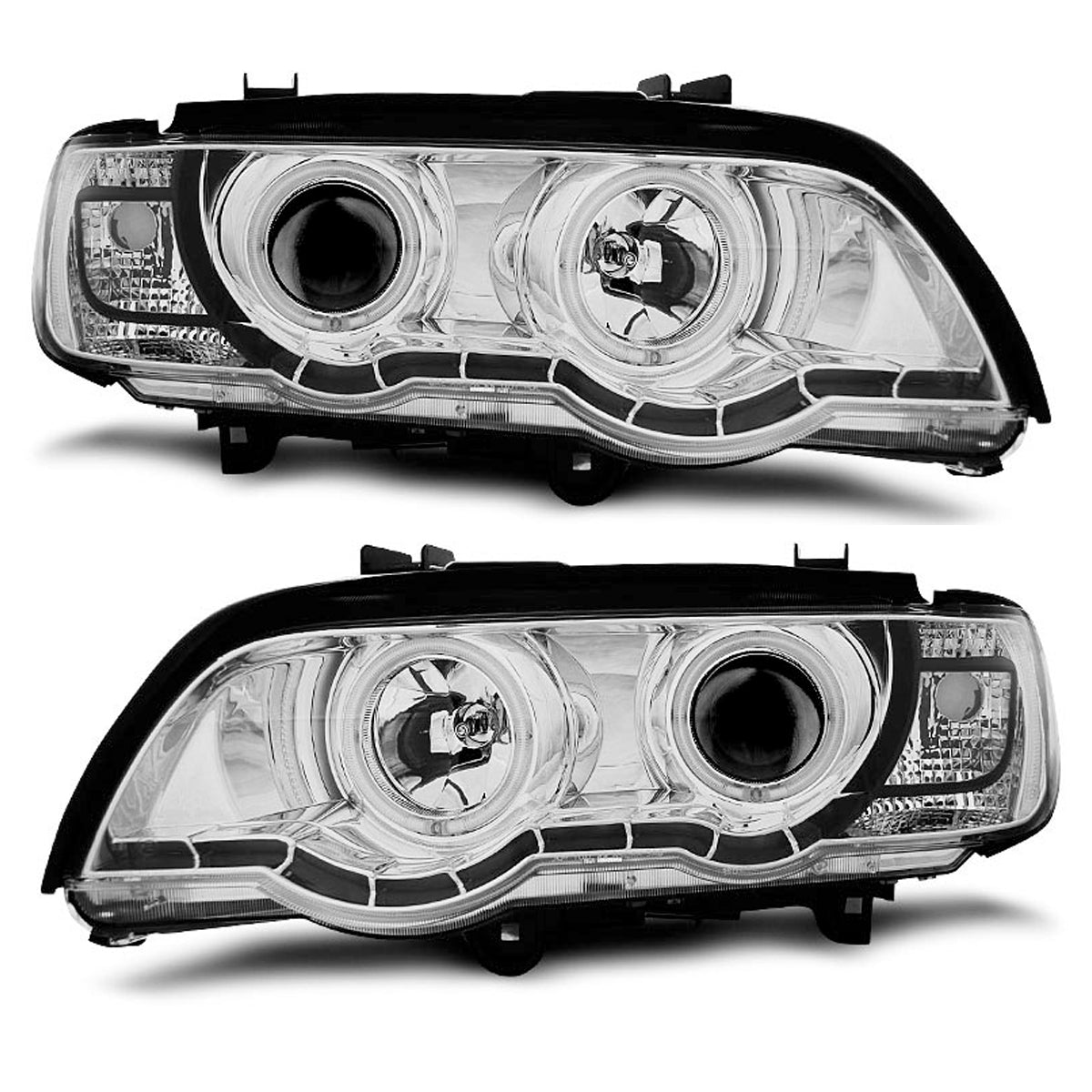 Xenon Scheinwerfer Angel Eyes Chrom passend für BMW X5 E53 09.99-10.03