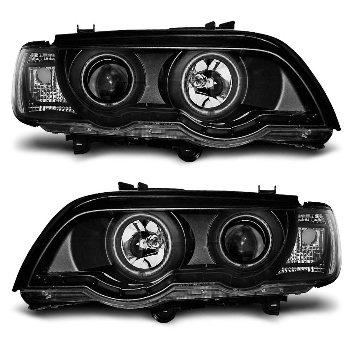 Xenon Scheinwerfer Angel Eyes Schwarz passend für BMW X5 E53 09.99-10.03