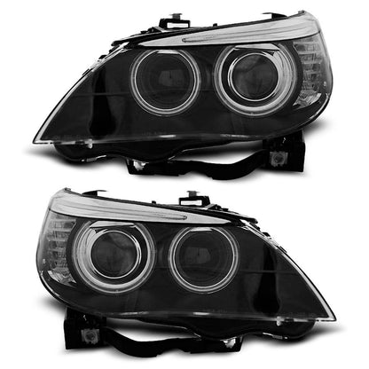 Xenon Scheinwerfer D1S Angel Eyes CCFL Schwarz passend für BMW E60/E61 05-07