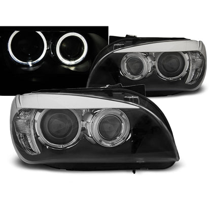 Scheinwerfer Angel Eyes LED Schwarz passend für BMW X1 E84 10.09-07.12