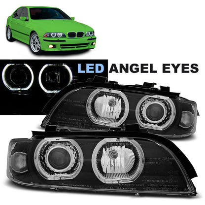 Xenon Scheinwerfer Angel Eyes LED Schwarz passend für BMW E39 09.95-06.03
