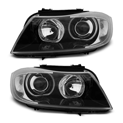 Scheinwerfer Angel Eyes LED Schwarz passend für BMW E90/E91 03.05-11