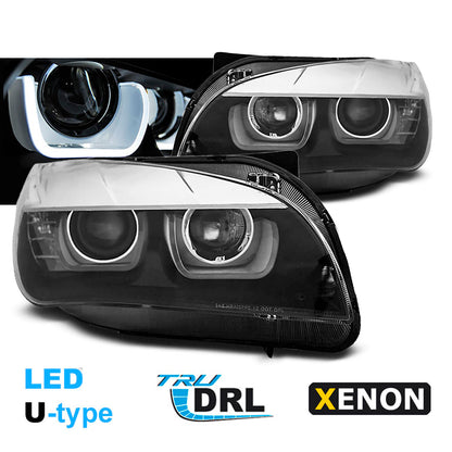 Xenon Scheinwerfer U-LED Licht Schwarz passend für BMW X1 E84 08.12-01.14