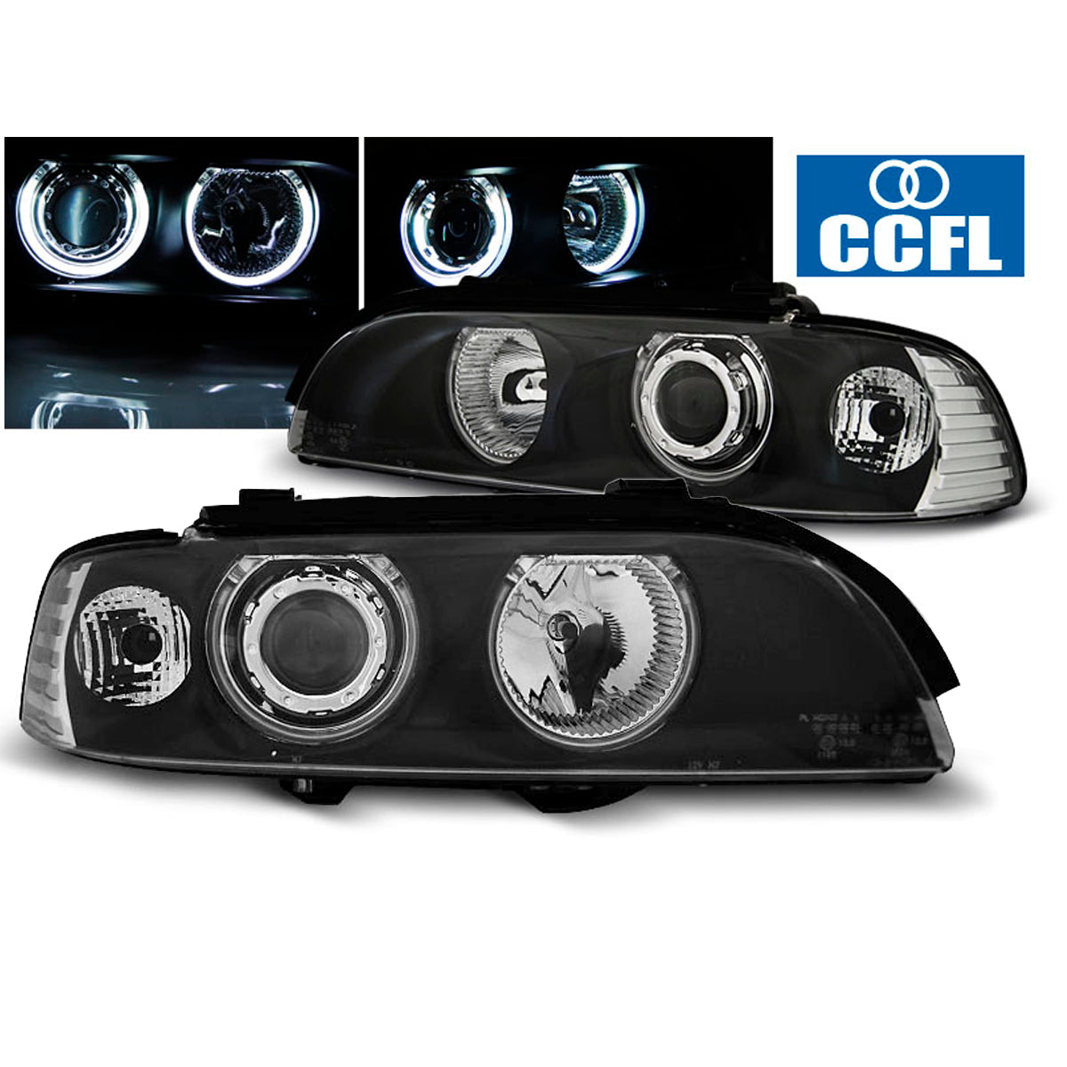Scheinwerfer Angel Eyes CCFL Schwarz passend für BMW E39 09.95-06.03
