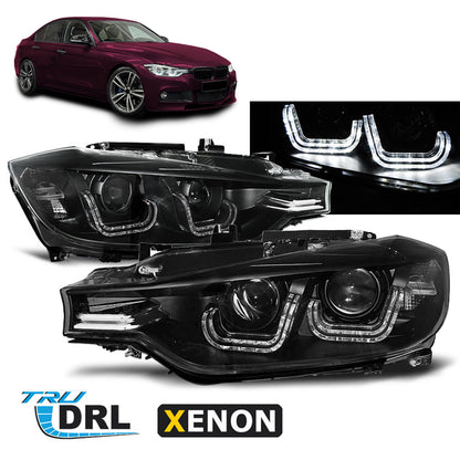 Xenon Scheinwerfer U-LED Licht Schwarz passend für BMW F30/F31 10.11 - 05.15
