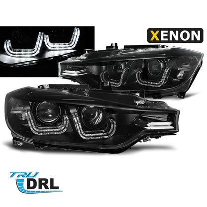 Xenon Scheinwerfer U-LED Licht Schwarz passend für BMW F30/F31 10.11 - 05.15