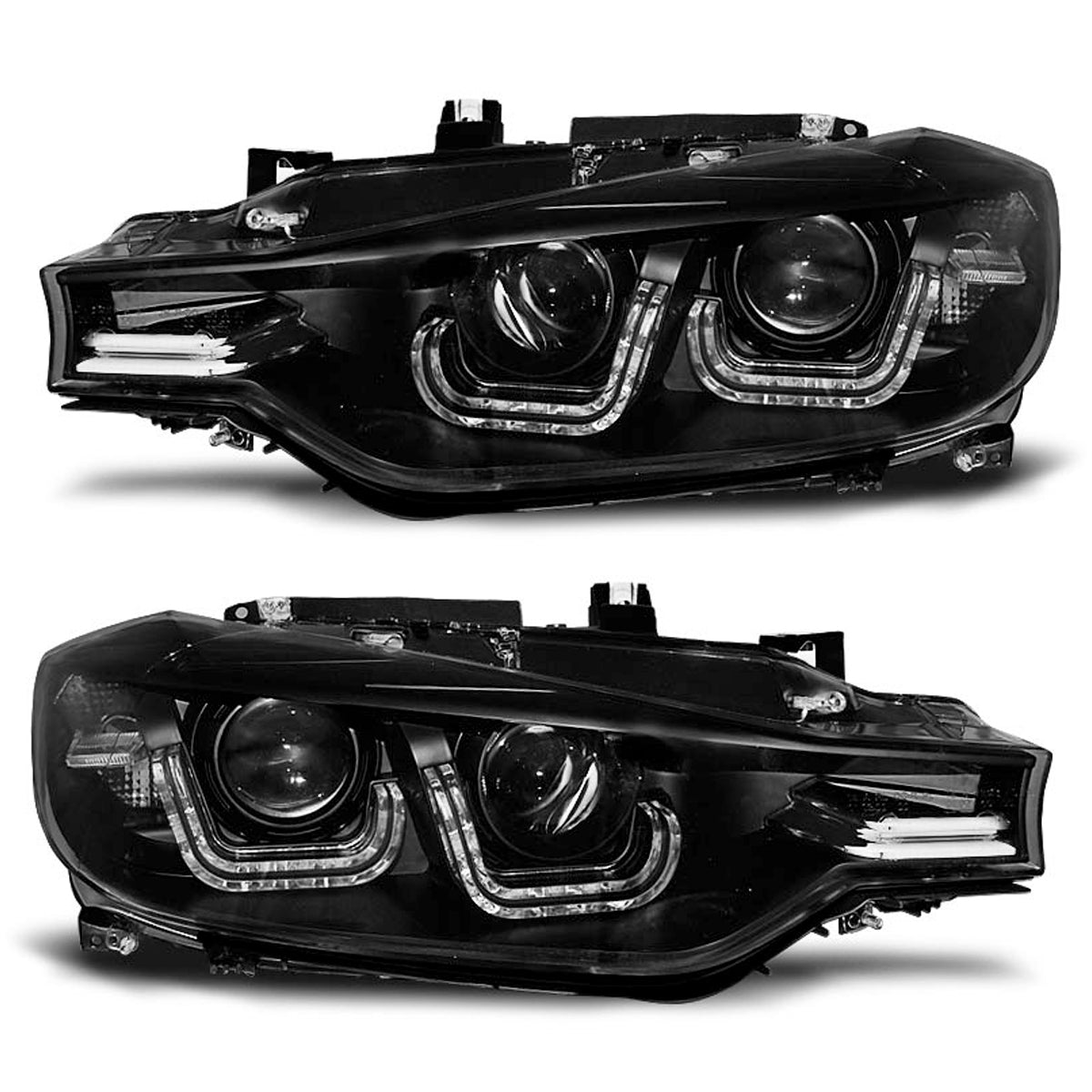 Xenon Scheinwerfer U-LED Licht Schwarz passend für BMW F30/F31 10.11 - 05.15