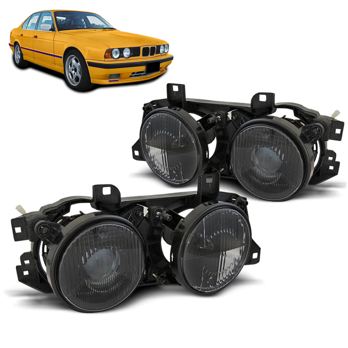 Scheinwerfer Schwarz passend für BMW E32/E34