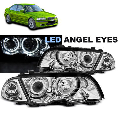 Scheinwerfer Angel Eyes LED Chrom passend für BMW E46 05.98-08.01 S/T