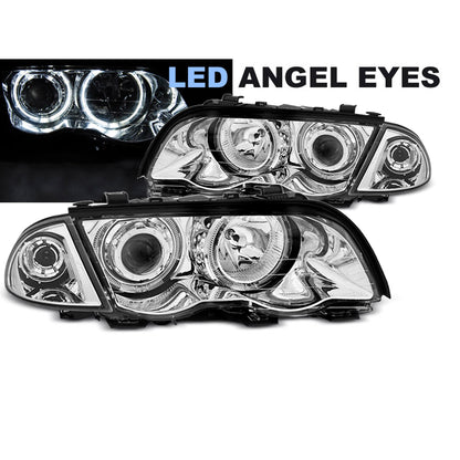 Scheinwerfer Angel Eyes LED Chrom passend für BMW E46 05.98-08.01 S/T