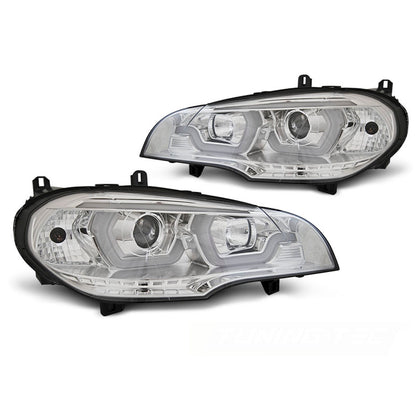 Scheinwerfer Tube Light DRL Chrom passend für BMW X5 E70 07-13
