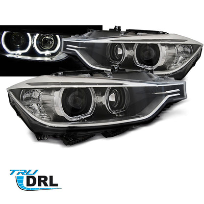 Scheinwerfer Angel Eyes LED Schwarz passend für BMW F30/F31 10.11 - 05.15