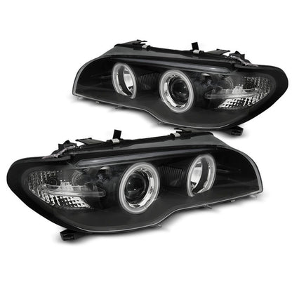 Scheinwerfer Angel Eyes CCFL Schwarz passend für BMW E46 04.03-06 Coupé Cabrio