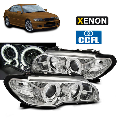 Xenon Scheinwerfer Angel Eyes CCFL Chrom passend für BMW E46 04.03-06 Coupé Cabrio