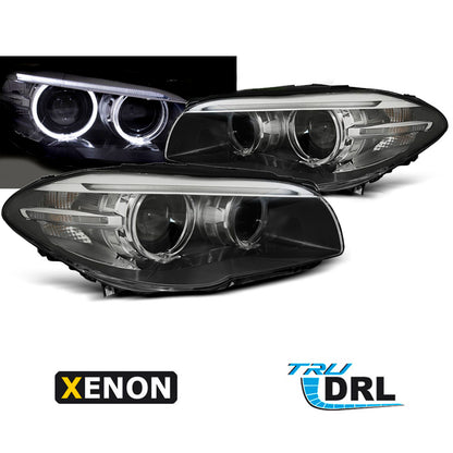 XENON Scheinwerfer Angel Eyes LED Tagfahrlicht Schwarz passend für BMW F10 F11 10-07.13