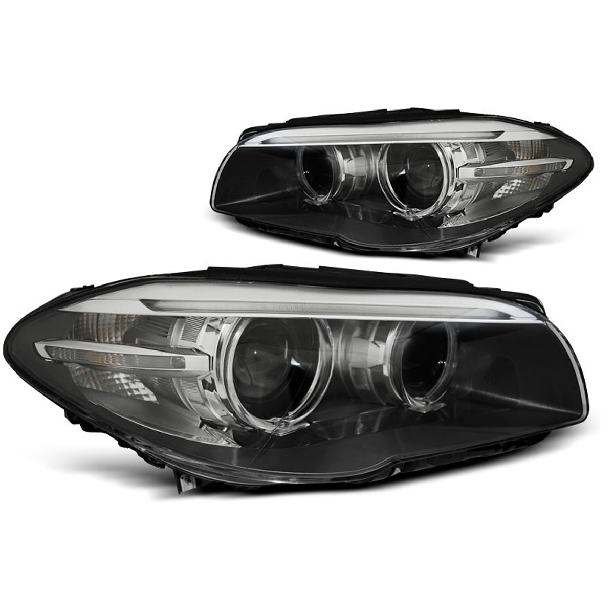 XENON Scheinwerfer Angel Eyes LED Tagfahrlicht Schwarz passend für BMW F10 F11 10-07.13