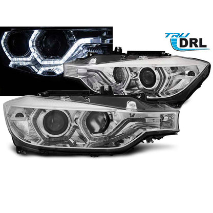 Scheinwerfer Angel Eyes LED Tagfahrlicht Chrom passend für BMW F30/F31 10.11 - 05.15
