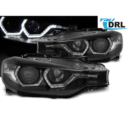 Scheinwerfer Angel Eyes LED Tagfahrlicht Schwarz passend für BMW F30/F31 10.11 - 05.15