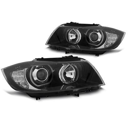 Scheinwerfer Angel Eyes LED Blinker Schwarz passend für BMW E90/E91 03.05-11