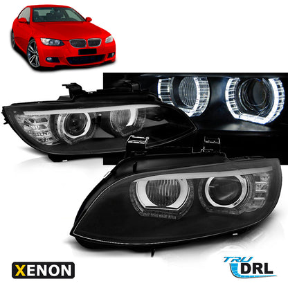 XENON Scheinwerfer Angel Eyes LED Schwarz AFS passend für BMW E92/E93 06-10