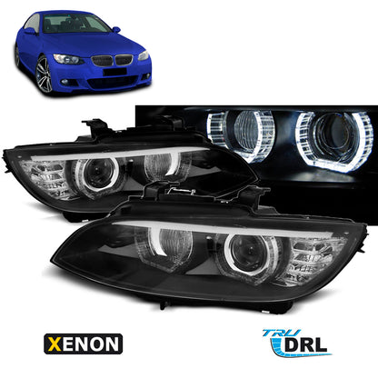 XENON Scheinwerfer Angel Eyes LED Schwarz passend für BMW E92/E93 06-10