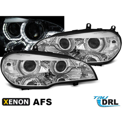 XENON Scheinwerfer Angel Eyes LED Tagfahrlicht Chrom AFS passend für BMW X5 E70 07-10