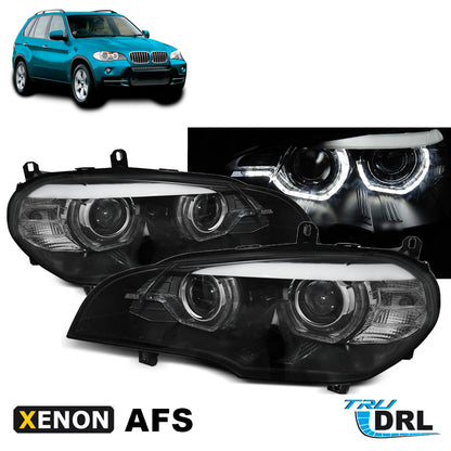 XENON Scheinwerfer Angel Eyes LED Tagfahrlicht Schwarz AFS passend für BMW X5 E70 07-10