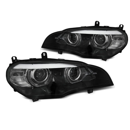 XENON Scheinwerfer Angel Eyes LED Tagfahrlicht Schwarz AFS passend für BMW X5 E70 07-10