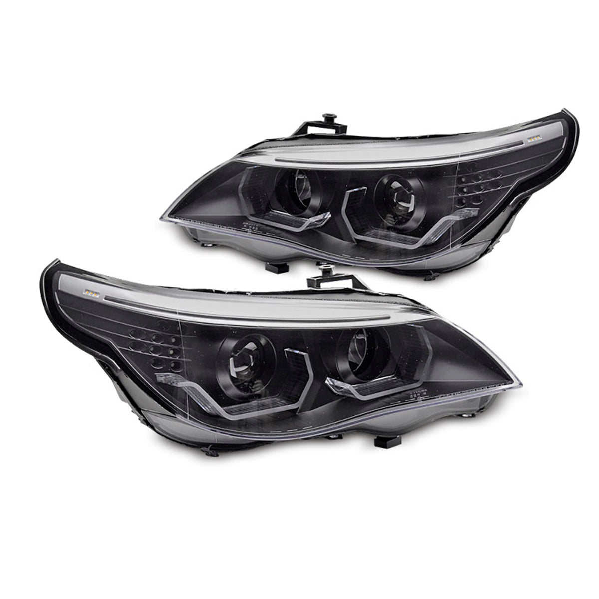 Scheinwerfer Angel Eyes LED 3D Schwarz passend für BMW E60 E61 03-07