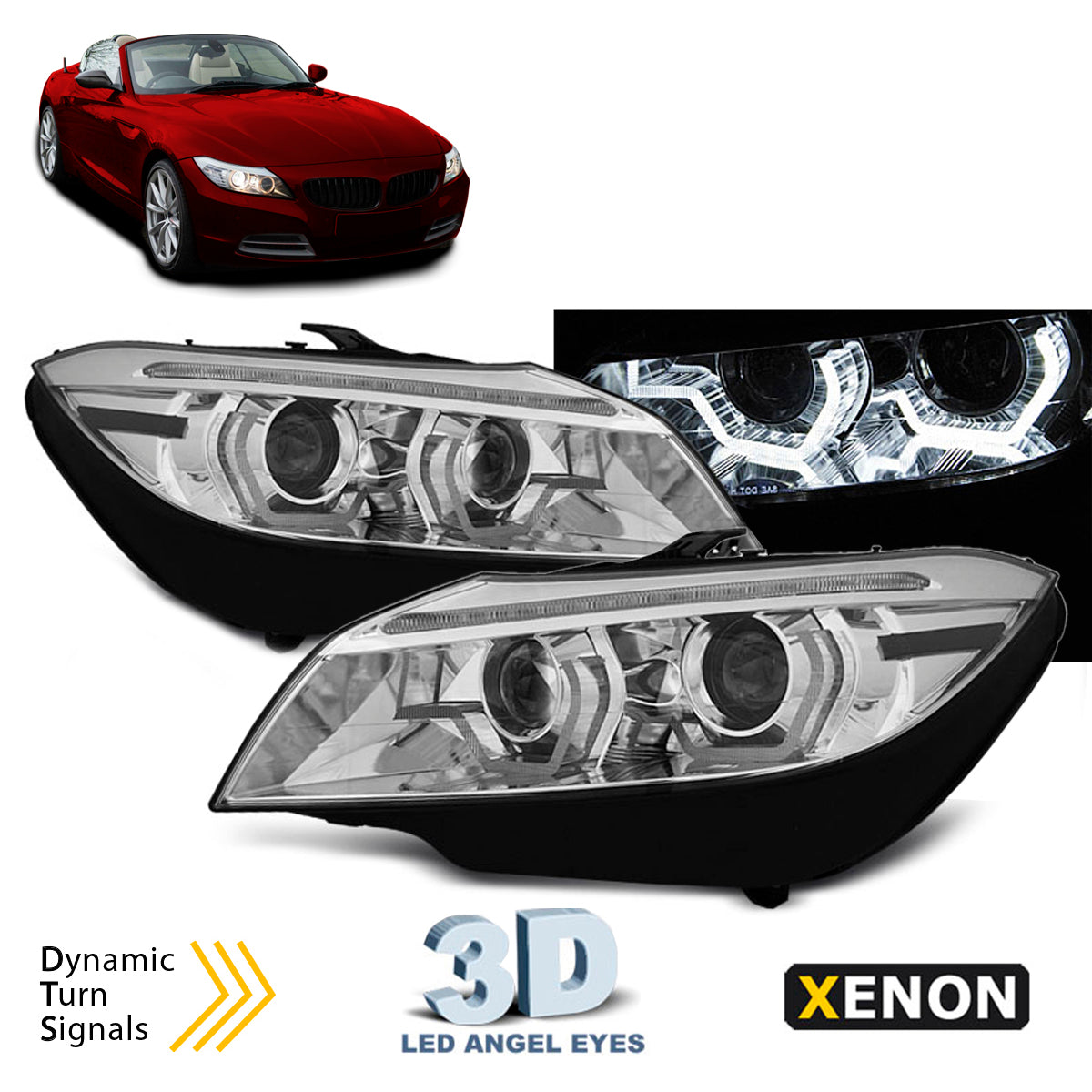 XENON Scheinwerfer LED Tagfahrlicht Chrom SEQ passend für BMW Z4 E89 09-13