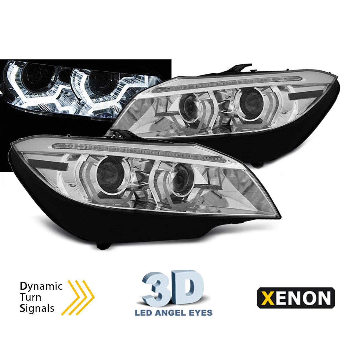 XENON Scheinwerfer LED Tagfahrlicht Chrom SEQ passend für BMW Z4 E89 09-13