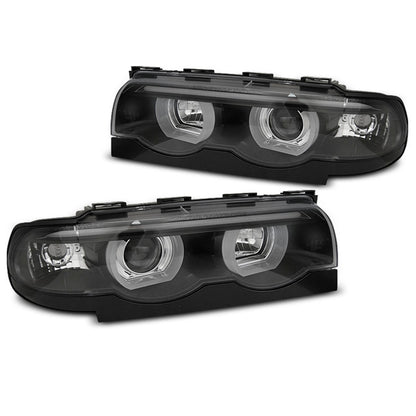 Scheinwerfer Angel Eyes LED 3D Schwarz passend für BMW E38 94-01
