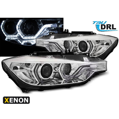 Xenon Scheinwerfer Angel Eyes LED DRL Chrom passend für BMW F30/F31 10.11 - 05.15