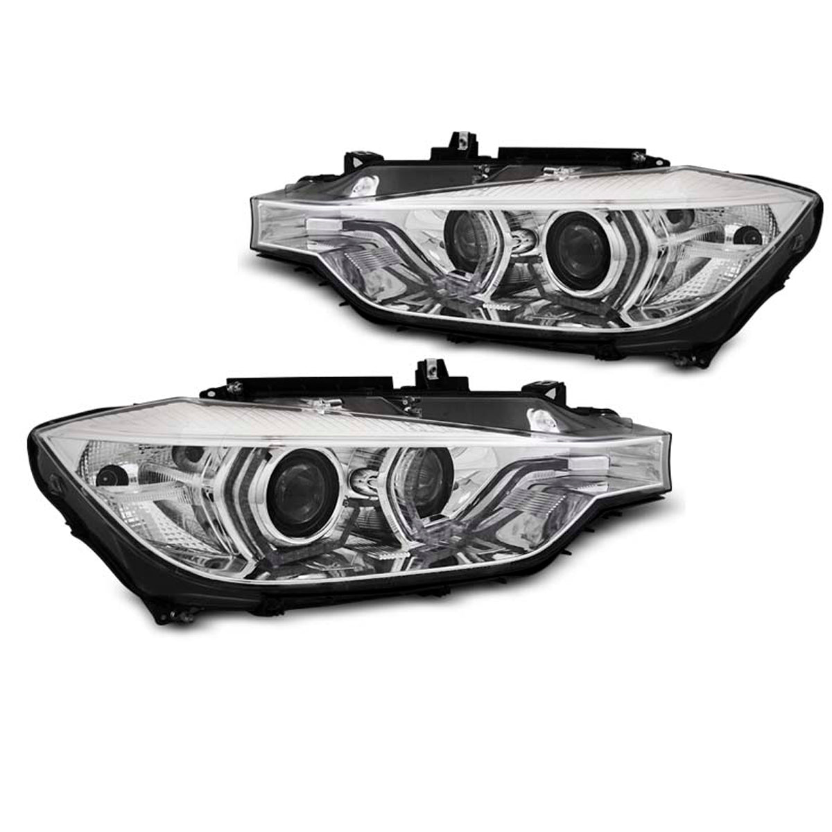 Xenon Scheinwerfer Angel Eyes LED DRL Chrom passend für BMW F30/F31 10.11 - 05.15